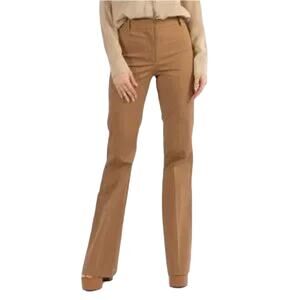 Nili Lotan NWT Cotton Arielle Pant in Whiskey Tan Size 8 Flare Bell Bottom Leg